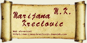Marijana Kreclović vizit kartica